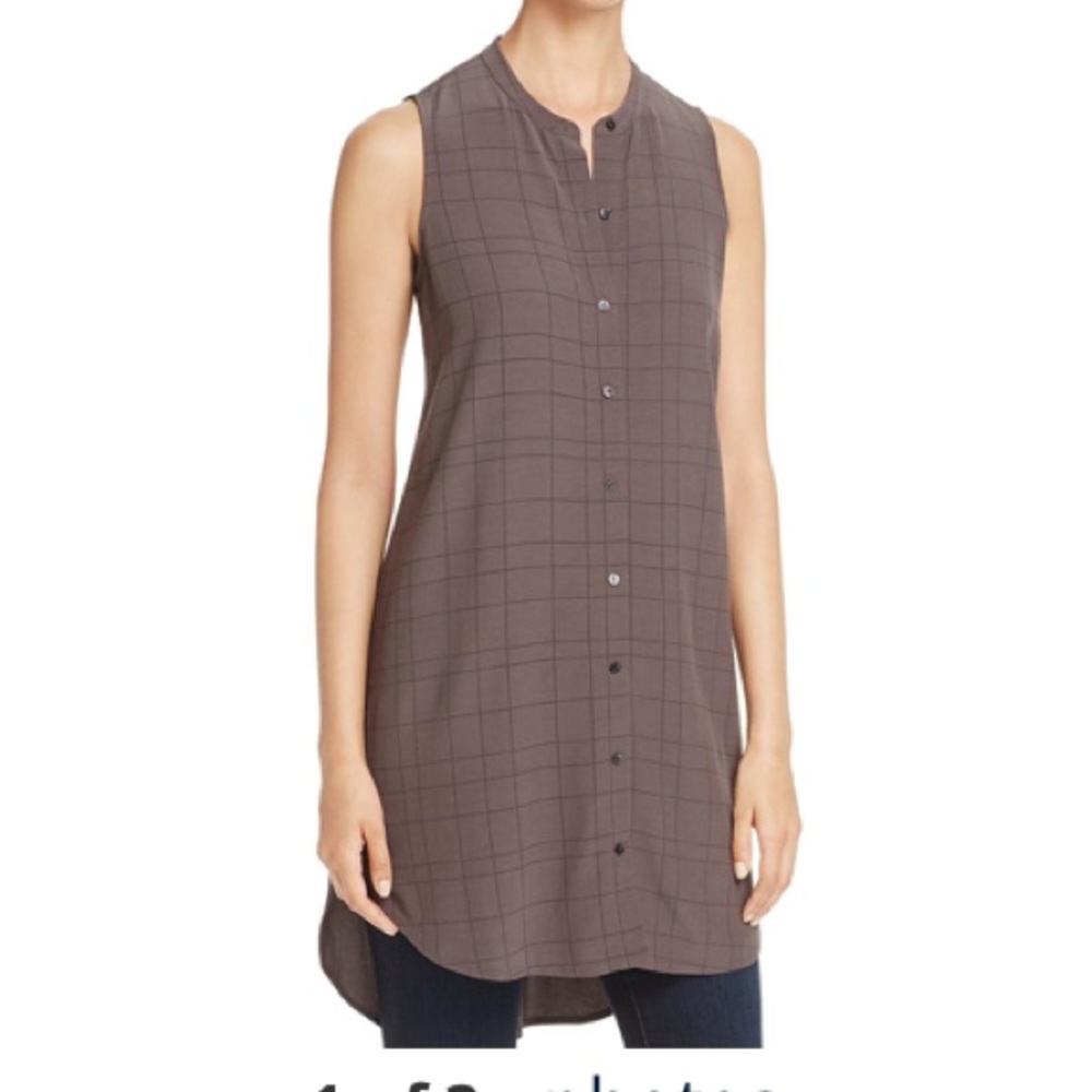 Eileen‎ Fisher Button-Down High-Low Tunic Top